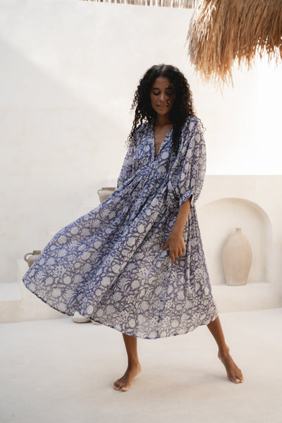 Kyra Midi Dress ~ Blue Iris